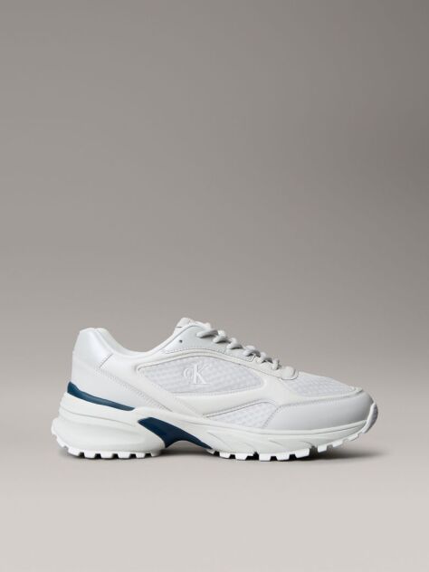White Trailblazer — Mesh Mix Runner Trainers  Men
