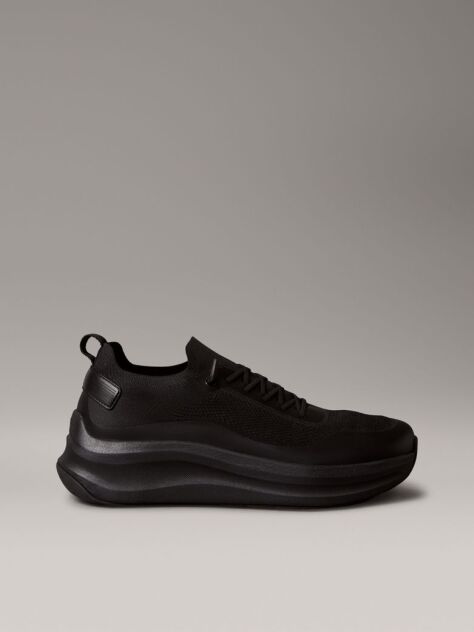 Black Mesh Chunky Runner Sock Trainers  Men