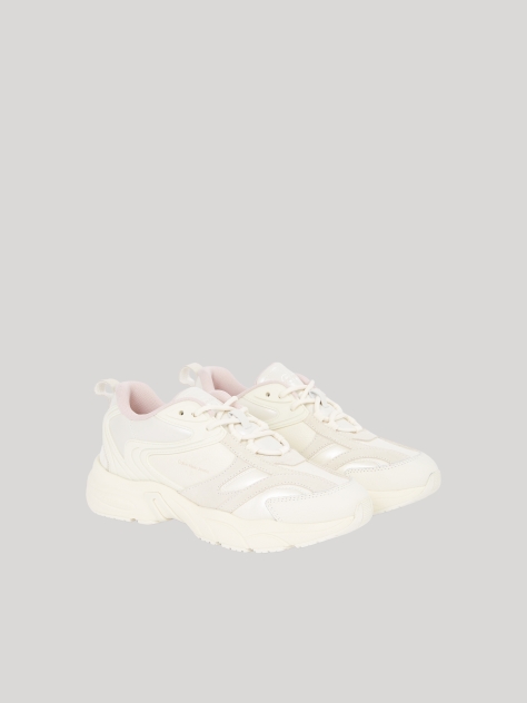 Multi Retro Tennis Low Lace Mix Trainers  Women