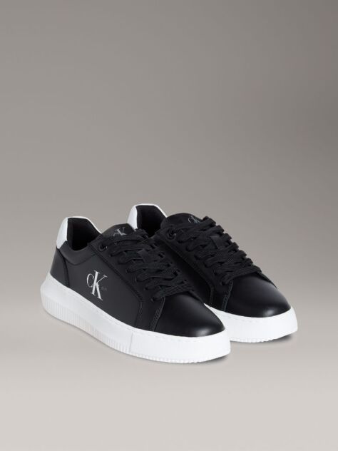 Black Leather Trainers  Women