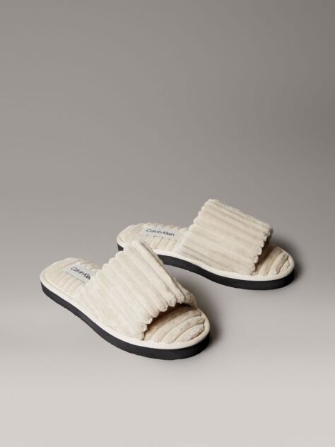 Grey Soft Padded Corduroy Slippers  Women