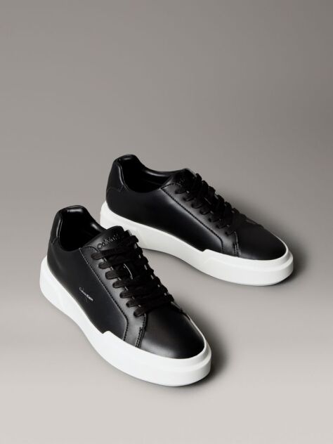 Black Leather Durable Traction NYC Trainers  Women