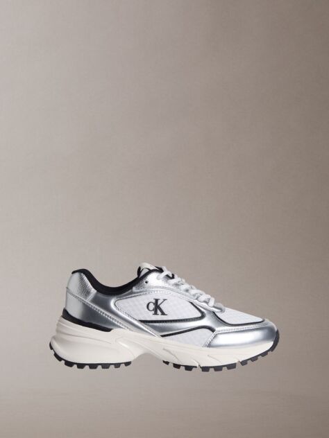 Silver Trailblazer — Mesh Mix Runner Trainers  Women