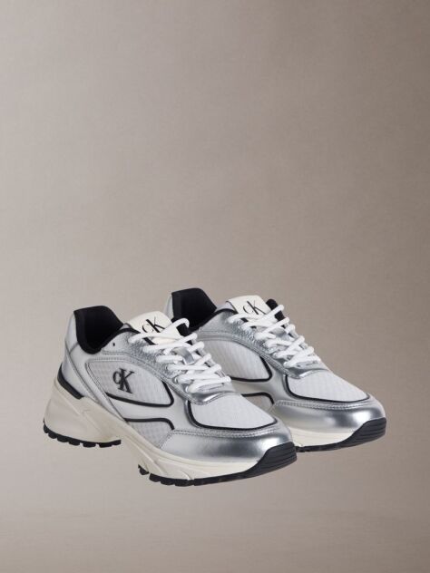 Silver Trailblazer — Mesh Mix Runner Trainers  Women