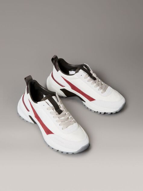 White Suede and Nylon Runner Trainers  Women