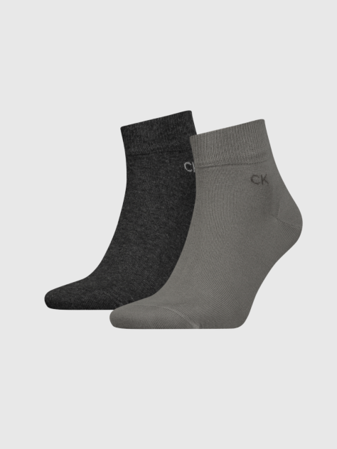 Grey Calvin Klein Men's Quarter Socks 2 pack  Men