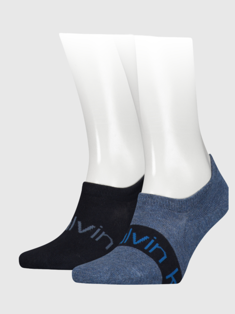 Blue Calvin Klein Logo Ribbon High-Cut Men's Footie 2 pack  Men