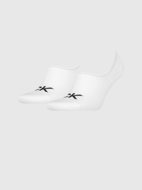 White 2 Pack Logo Invisible Socks  Men