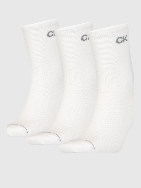 White CK Men Short Sock 3P  Men