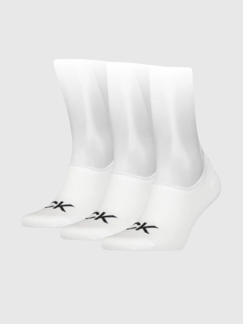 White 3 Pack Invisible Socks  Men