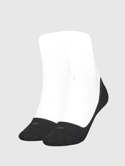 Black Calvin Klein Low-Cut Logo Women's Footie 2 pack  Women