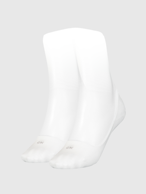 White Calvin Klein Low-Cut Logo Women's Footie 2 pack  Women