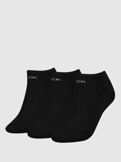 Black Calvin Klein Logo Women's Sneaker Socks 3 pack  Women