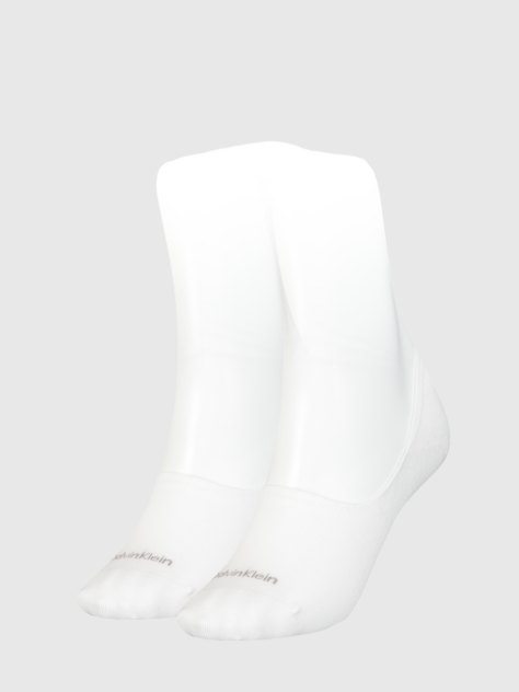 White Calvin Klein Mid-Cut Logo Women's Footie 2 pack  Women