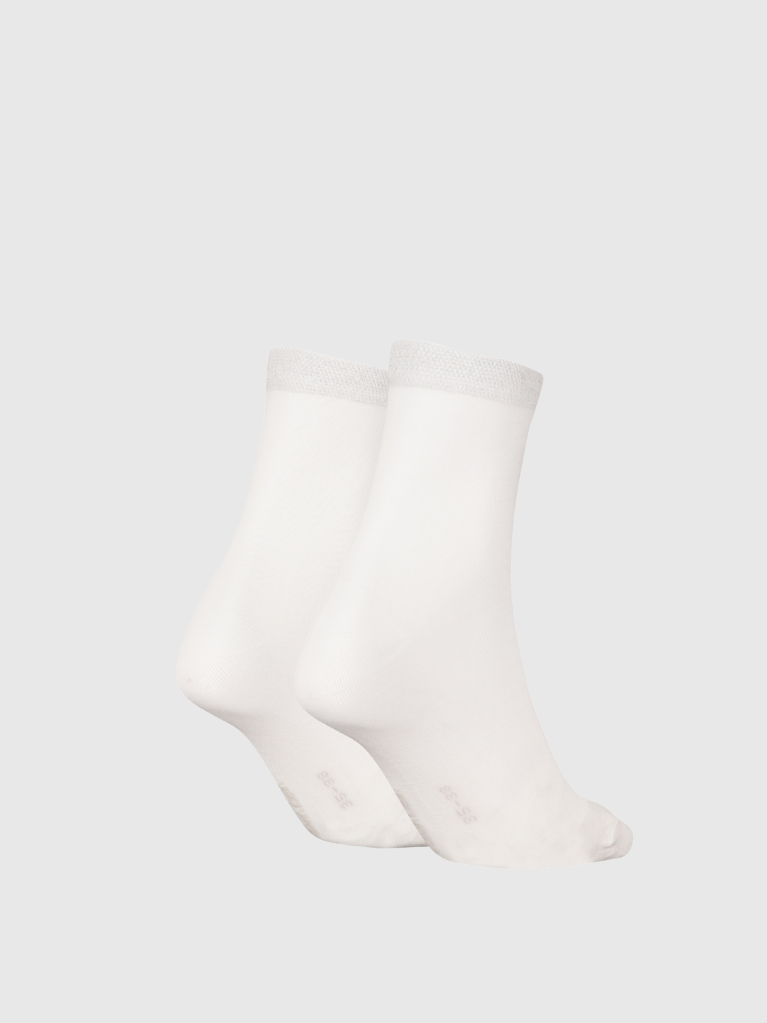 White 2 Pack Short Socks  Women
