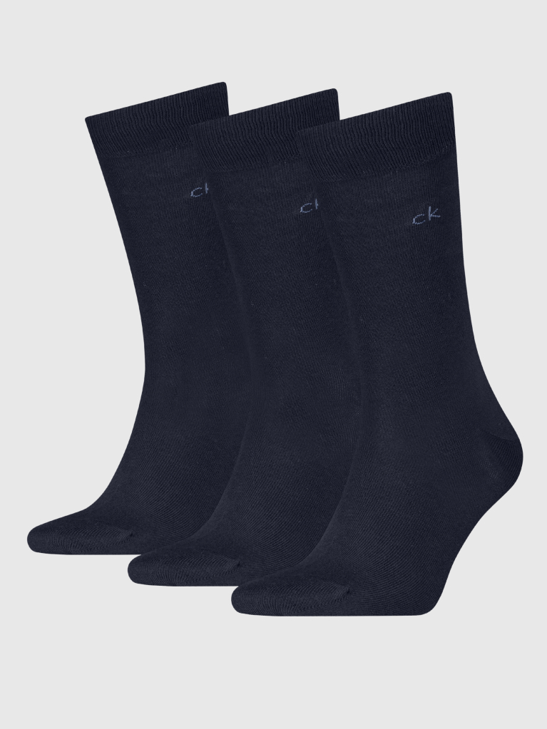 Blue 3 Pack Classic Socks  Men