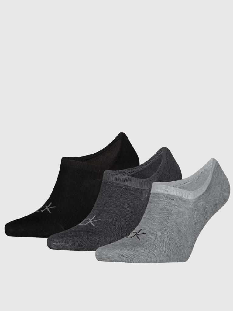 Grey 3 Pack Footie Socks  Men
