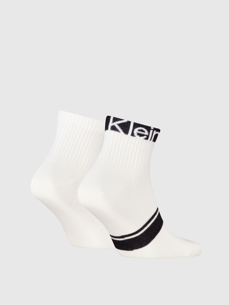 White 2 Pack Quarter Socks  Men