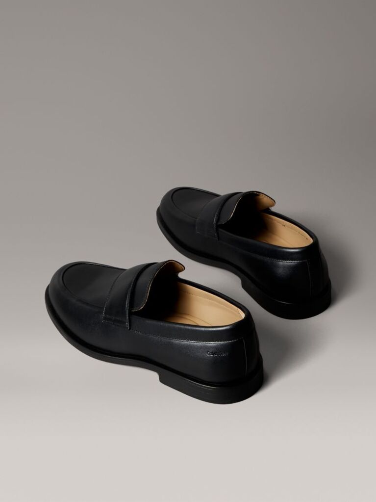 Black Leather Airfit® Cushioned Loafers  Men