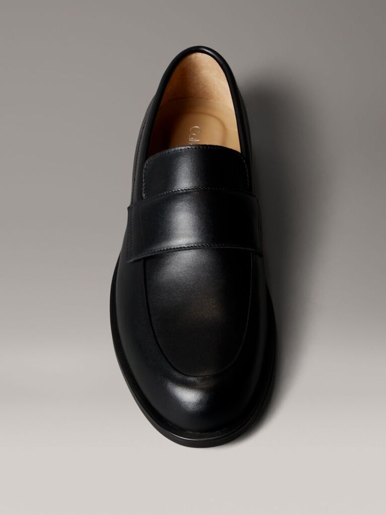 Black Leather Airfit® Cushioned Loafers  Men