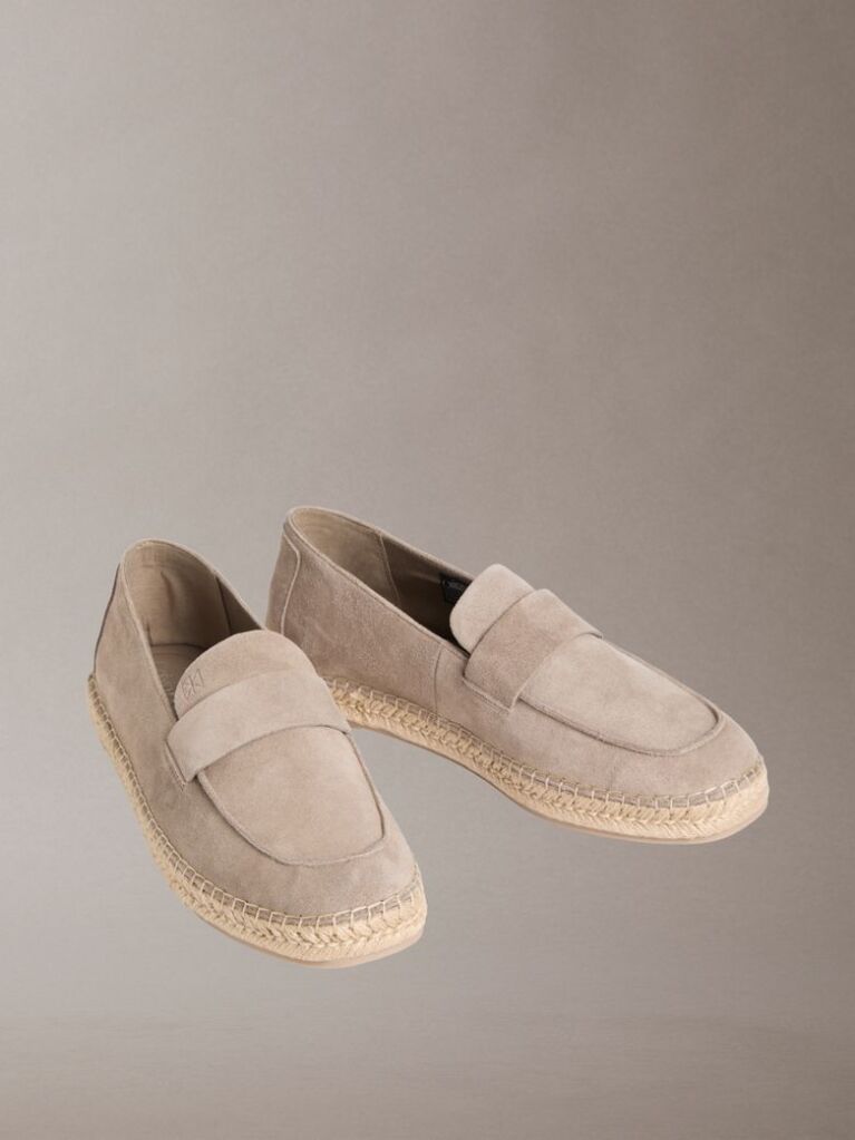Beige Carlos - Suede Espadrille Loafers  Men