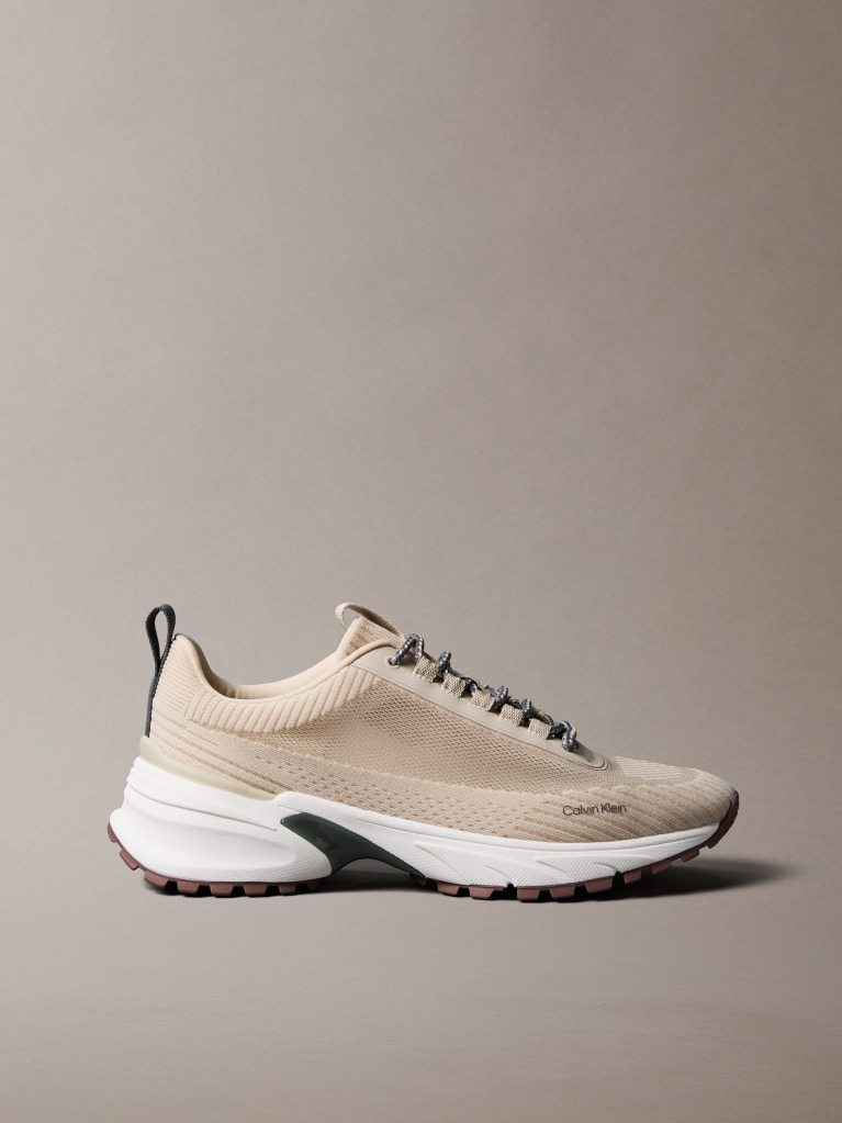 Beige Trailblazer — Knit Mesh Runner Trainers  Men