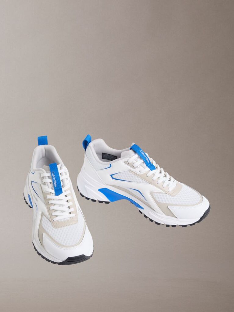 White Trailblazer — Mesh Mix Runner Trainers  Men