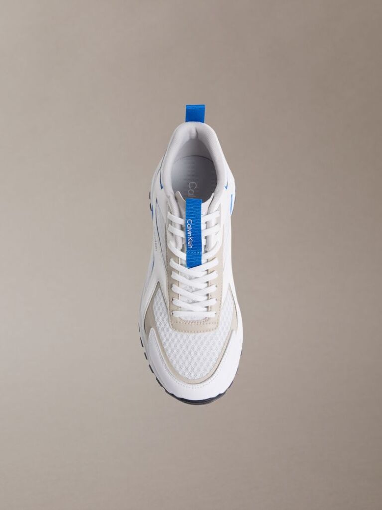 White Trailblazer — Mesh Mix Runner Trainers  Men
