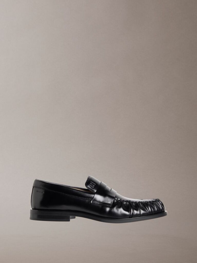 Black Moses - Leather Pleated Penny Loafers  Men