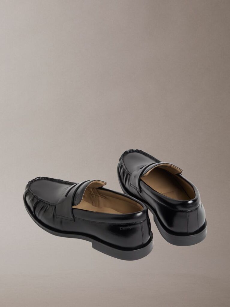 Black Moses - Leather Pleated Penny Loafers  Men