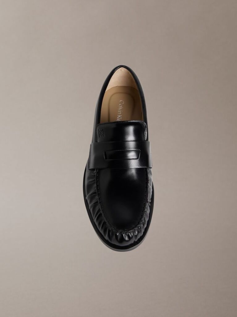 Black Moses - Leather Pleated Penny Loafers  Men