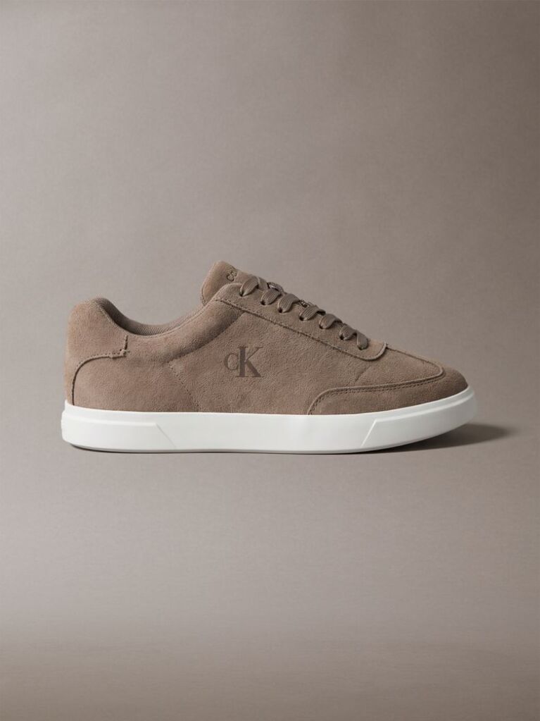 Brown Suede Signature Logo Trainers  Men