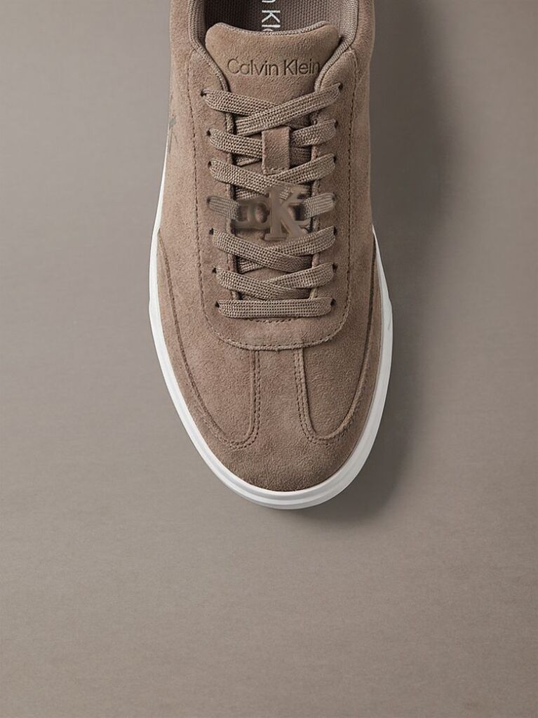 Brown Suede Signature Logo Trainers  Men