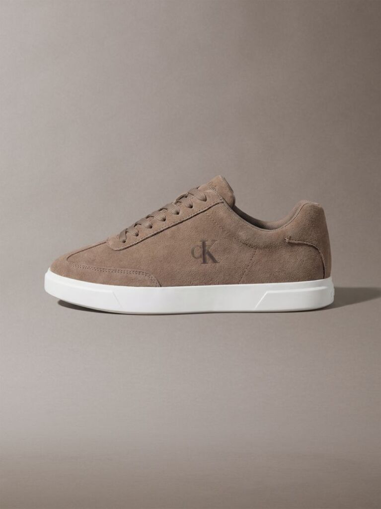 Brown Suede Signature Logo Trainers  Men