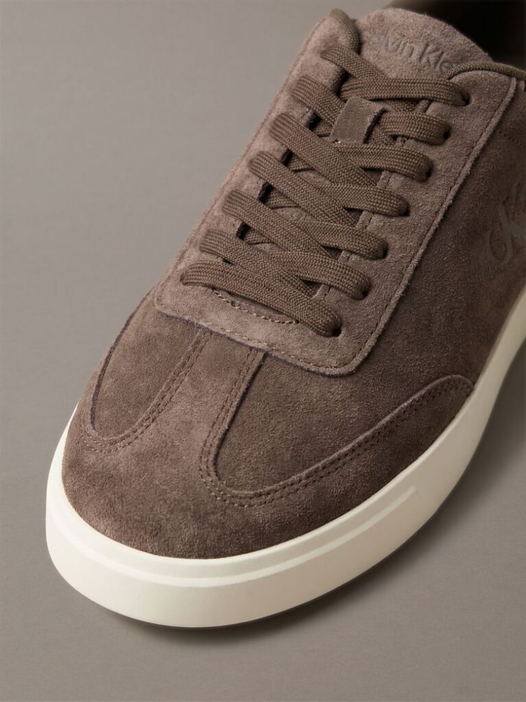 Brown Suede Low Profile Cupsole Sneakers  Men