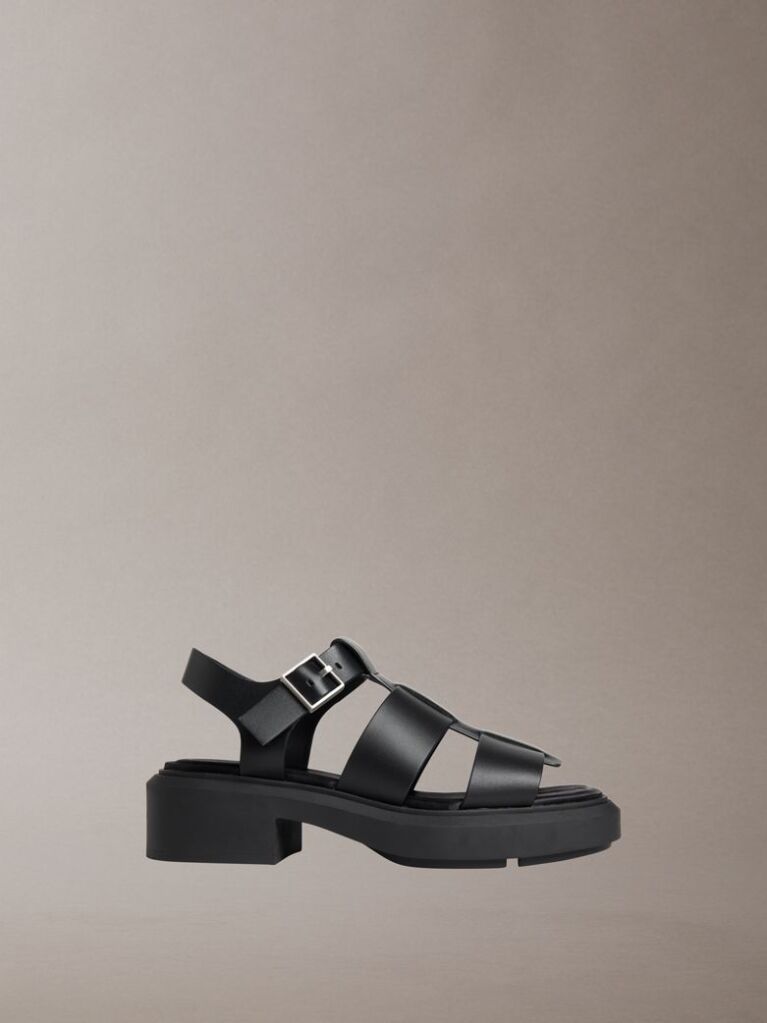 Black Melanie - Leather Fisherman Sandals  Women