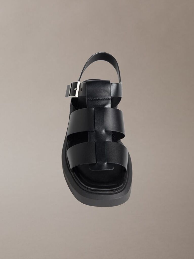 Black Melanie - Leather Fisherman Sandals  Women