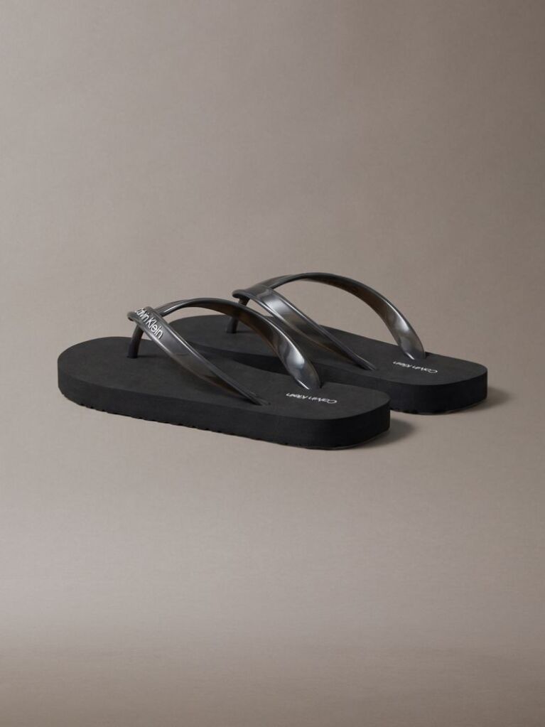 Black Arwa - Metallic Pearlised Flip Flops  Women