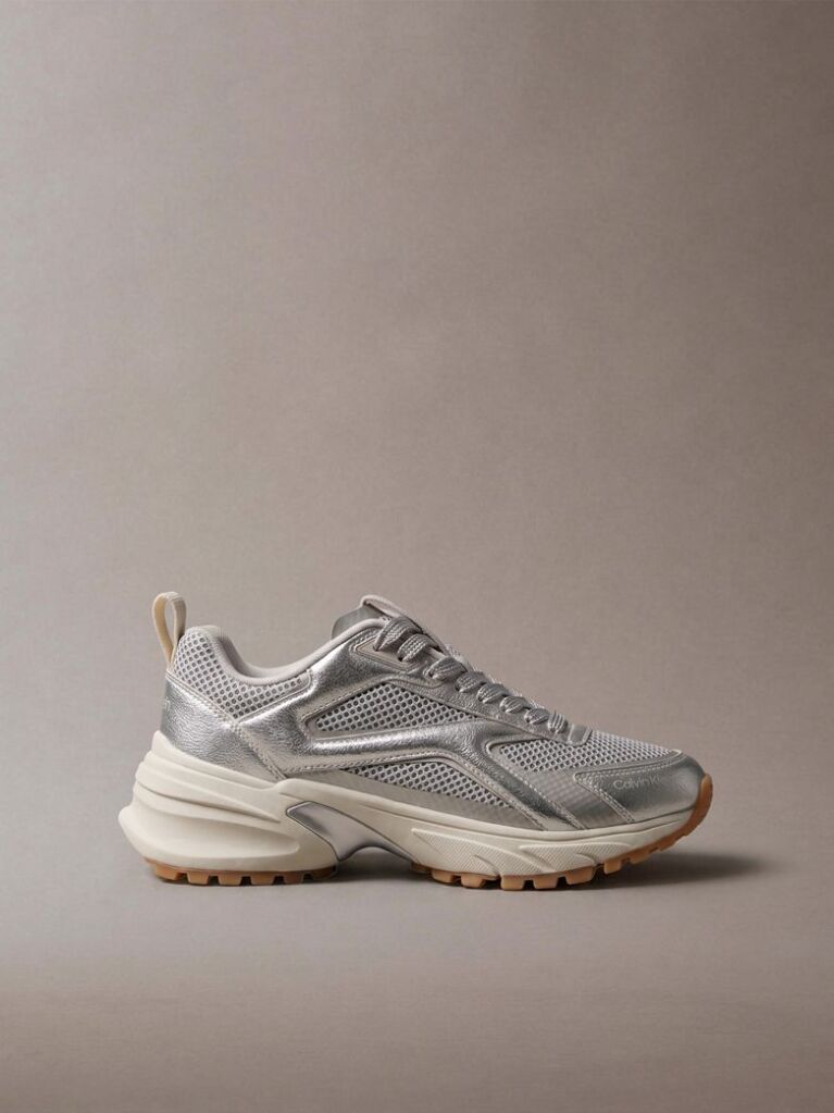 Silver Metallic Hike Runner Hybrid Sneakers  Women