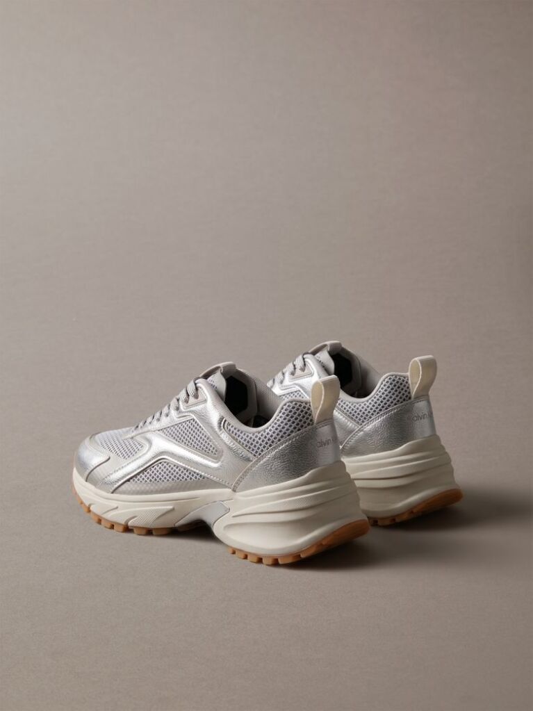 Silver Metallic Hike Runner Hybrid Sneakers  Women