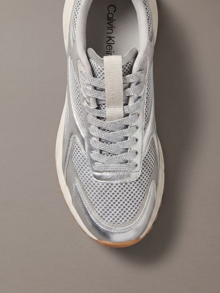 Silver Metallic Hike Runner Hybrid Sneakers  Women