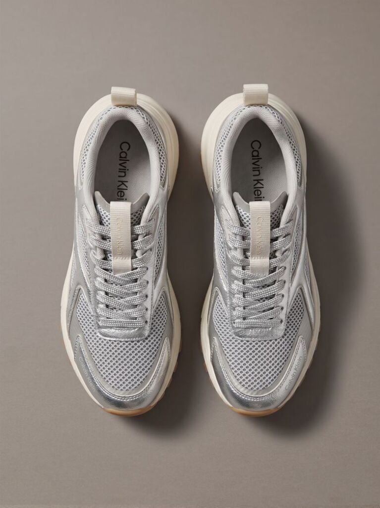 Silver Metallic Hike Runner Hybrid Sneakers  Women
