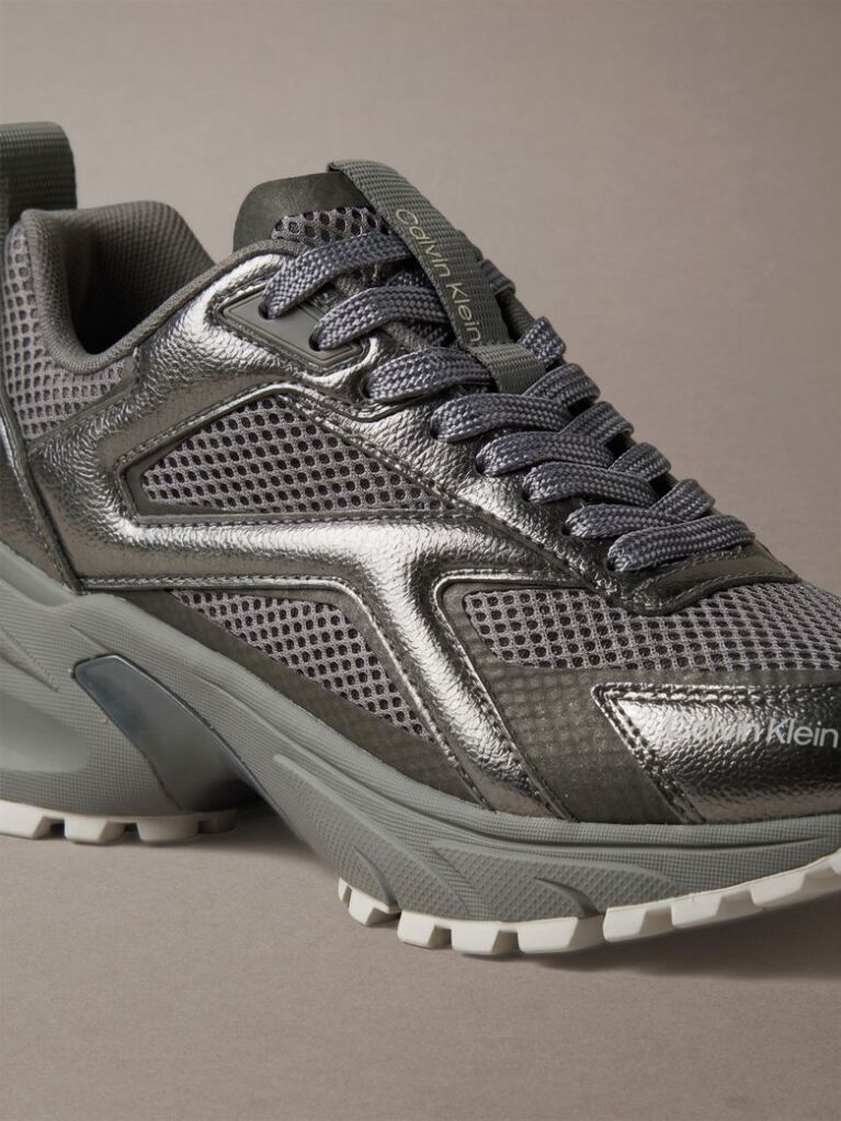 Grey Metallic Hike Runner Hybrid Sneakers  Women