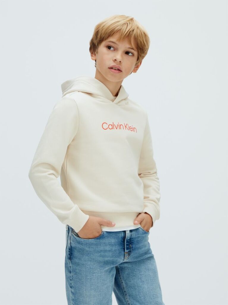 Μπεζ Unisex Hoodie Με Λογότυπο  Παιδικό Unisex