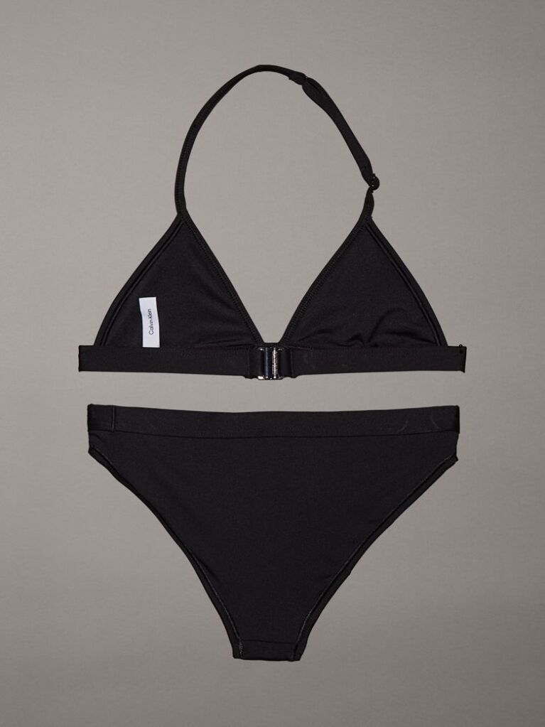Black Girls Triangle Bikini Set - CK Monogram  Girls