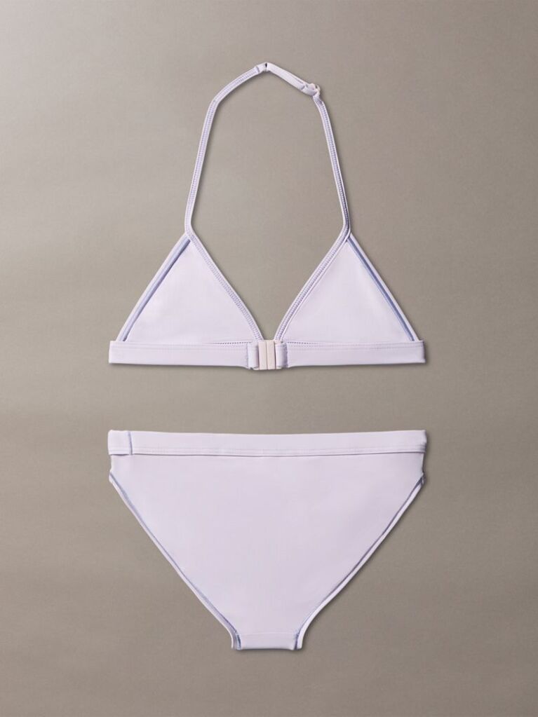 Purple Girls Triangle Bikini Set - CK Monogram  Girls