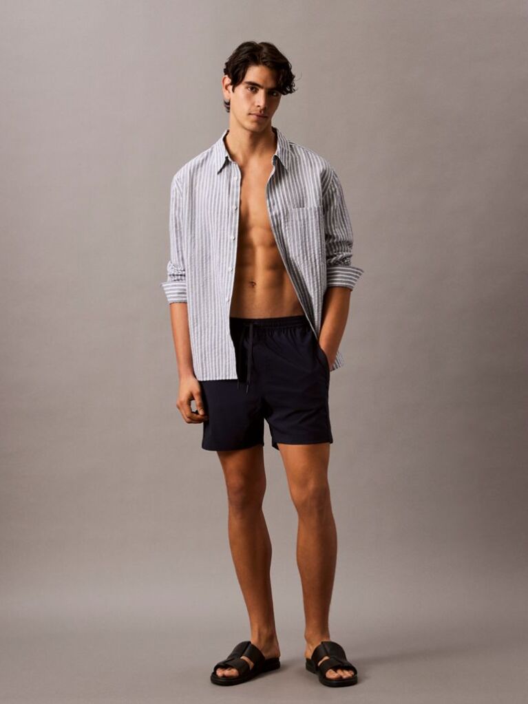 Black Core Solid Swim Shorts  Men