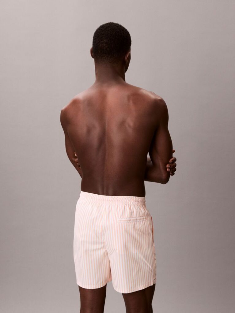 Orange Medium Drawstring Swim Shorts - CK Monogram  Men
