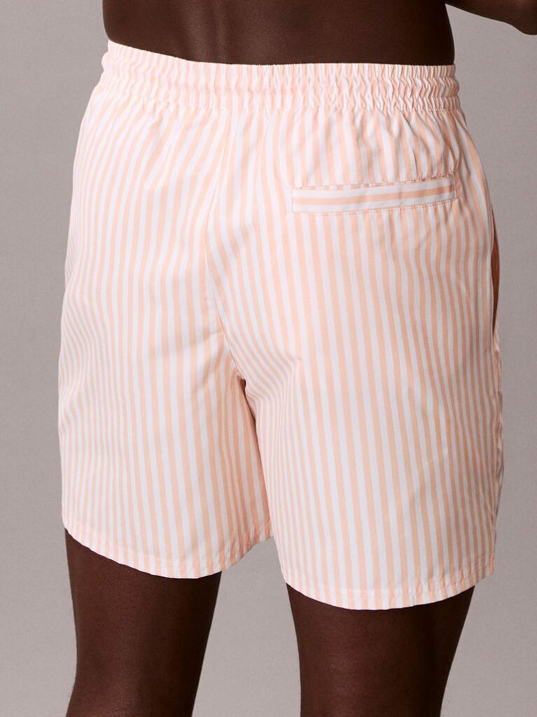 Orange Medium Drawstring Swim Shorts - CK Monogram  Men
