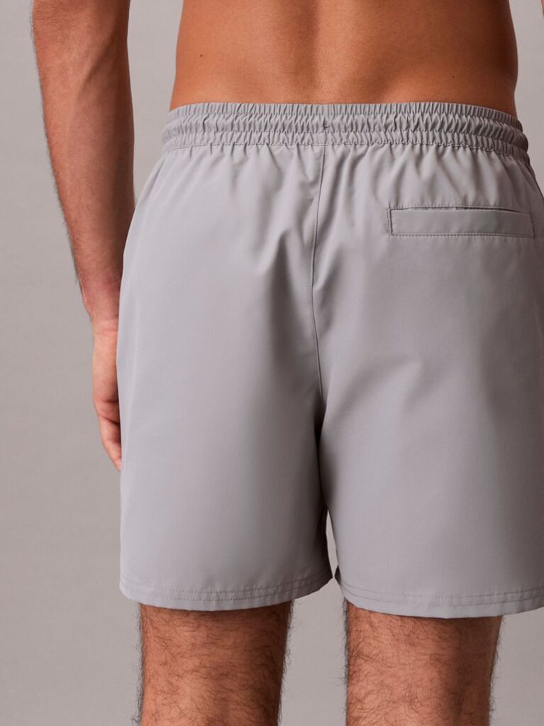 Grey Medium Drawstring Swim Shorts - CK Monogram  Men
